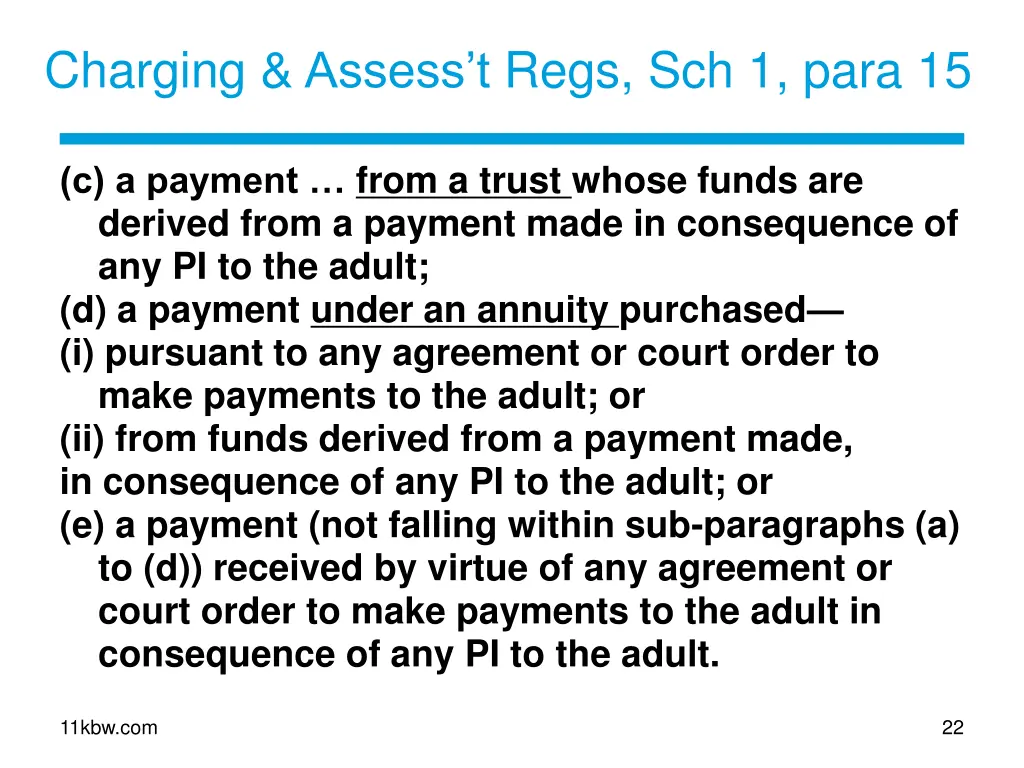 charging assess t regs sch 1 para 15