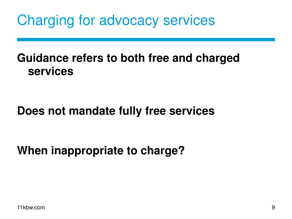 charging for advocacy services