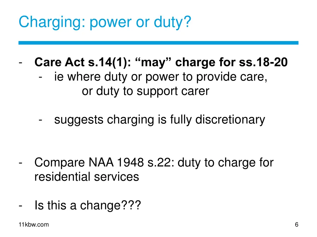 charging power or duty