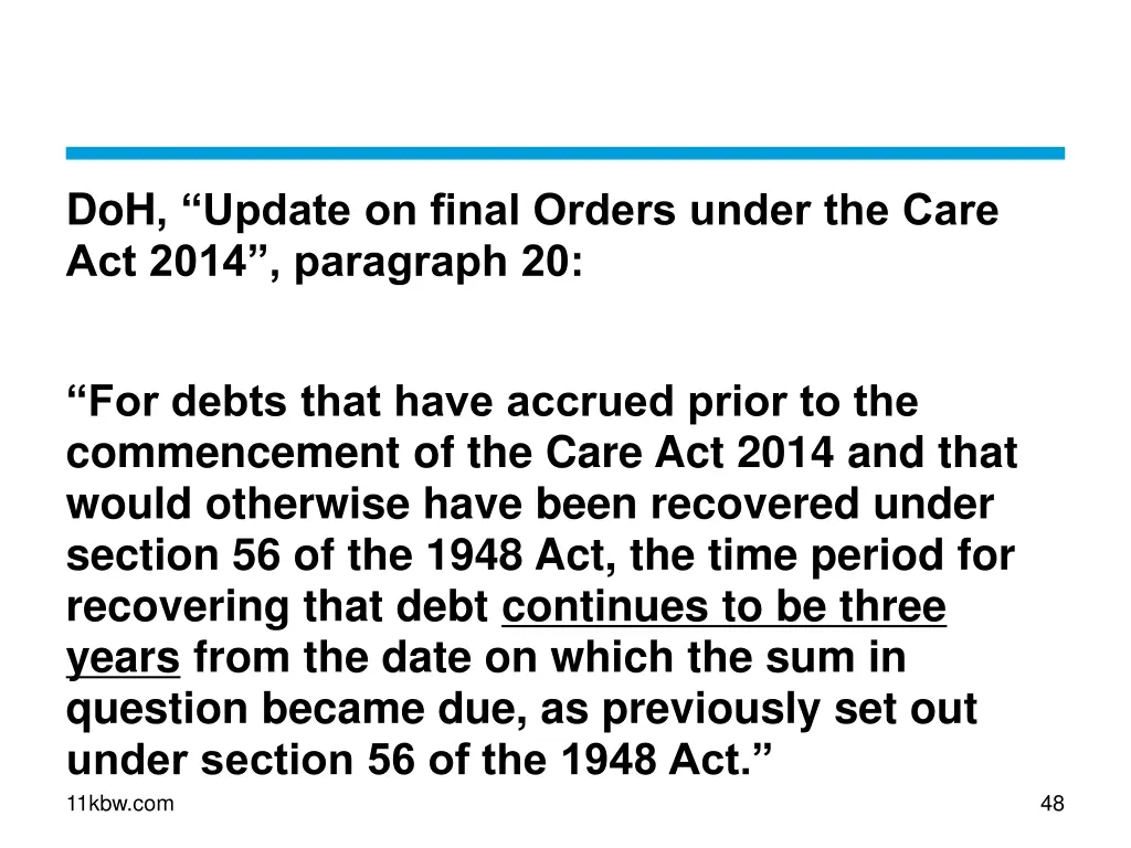 doh update on final orders under the care