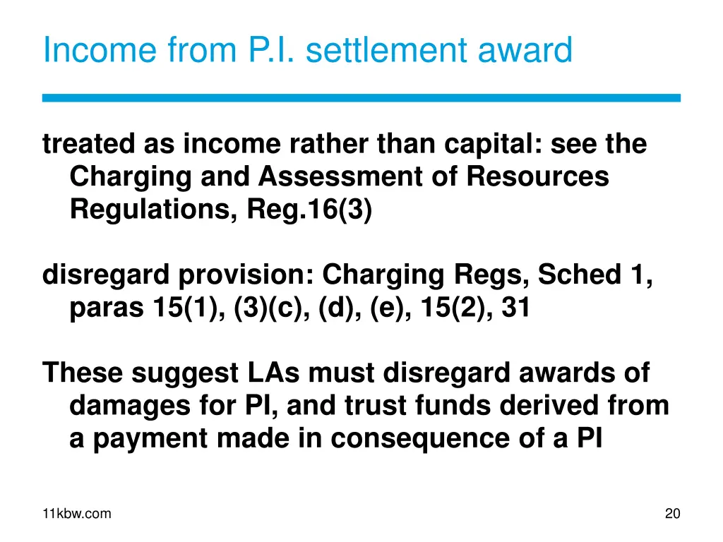 income from p i settlement award