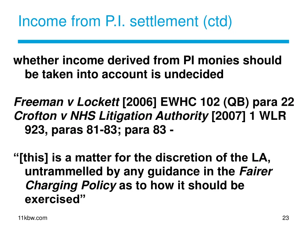 income from p i settlement ctd 1