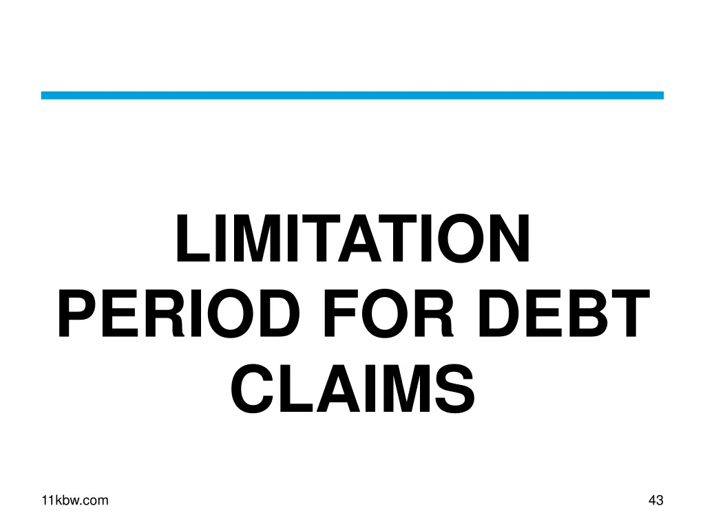 limitation period for debt claims