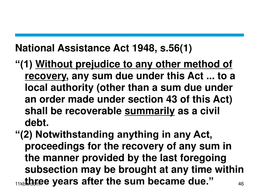 national assistance act 1948 s 56 1 1 without