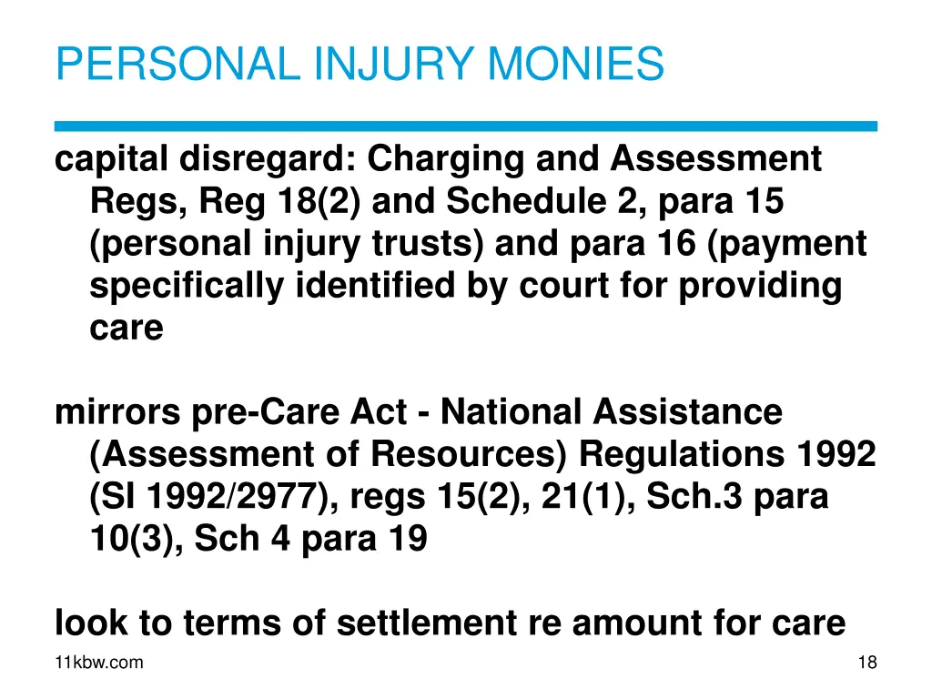 personal injury monies