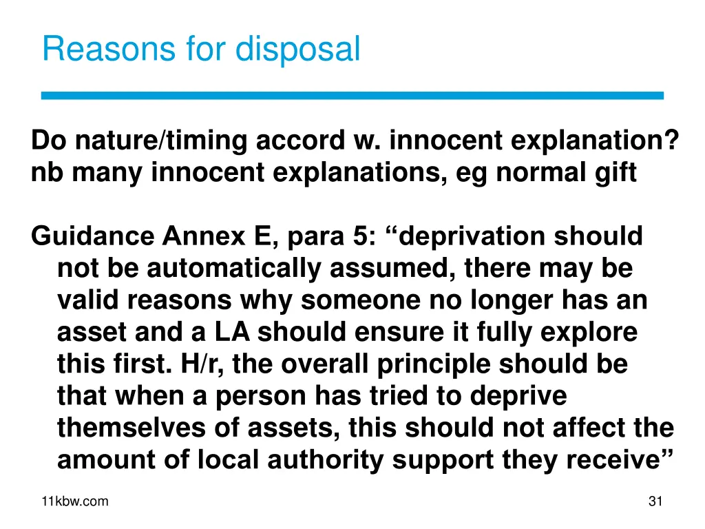 reasons for disposal