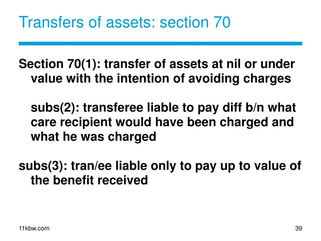 transfers of assets section 70