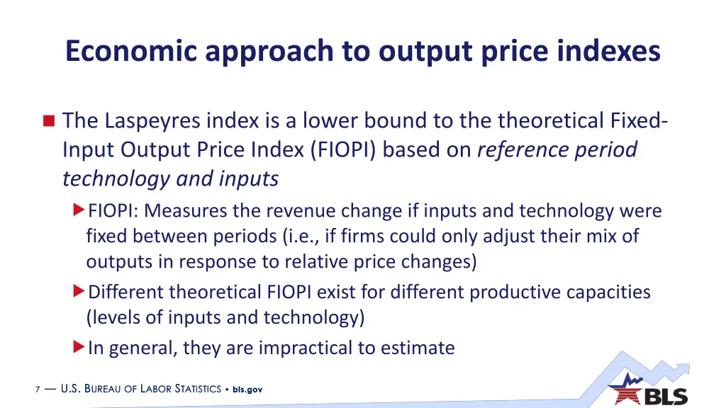 economic approach to output price indexes