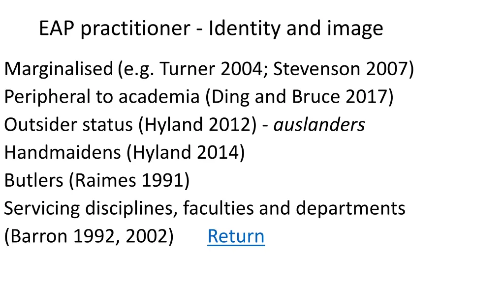 eap practitioner identity and image