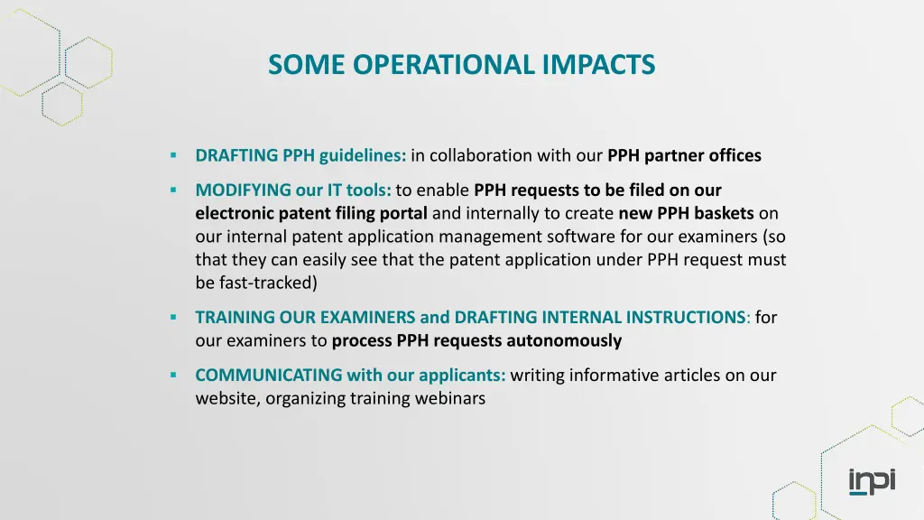 some operational impacts