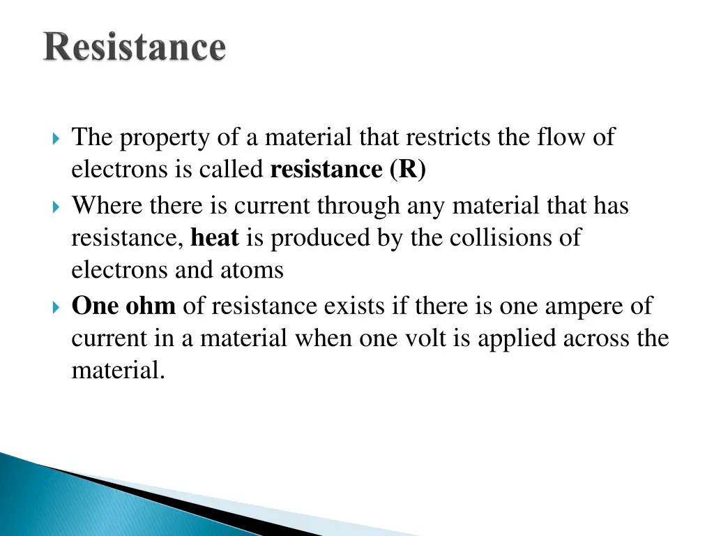 the property of a material that restricts