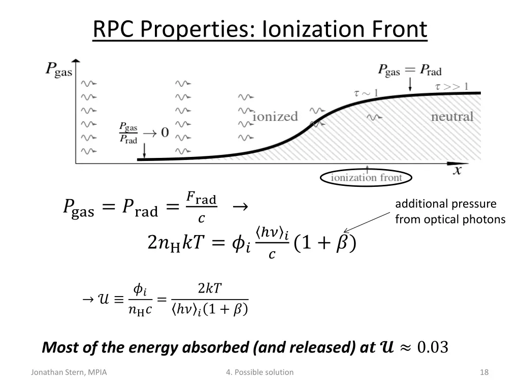 rpc properties ionization front