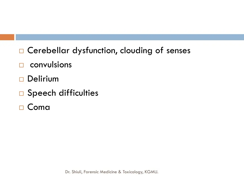 cerebellar dysfunction clouding of senses