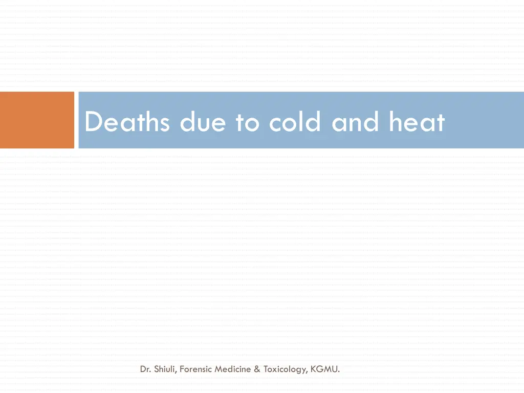 deaths due to cold and heat