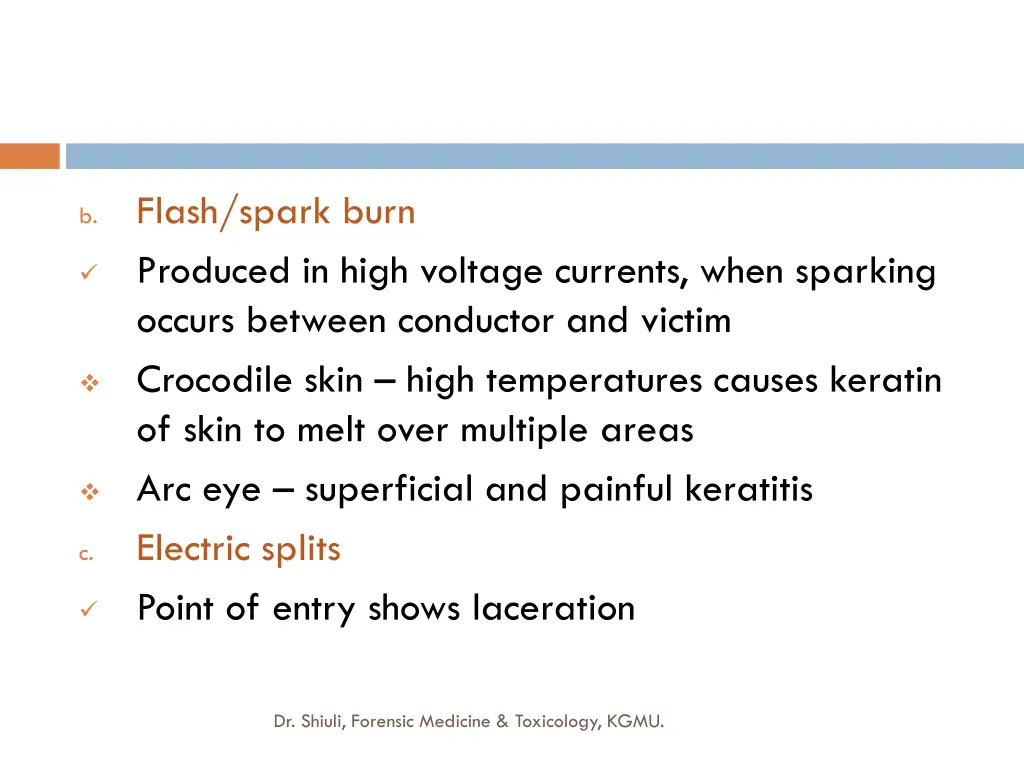 flash spark burn produced in high voltage