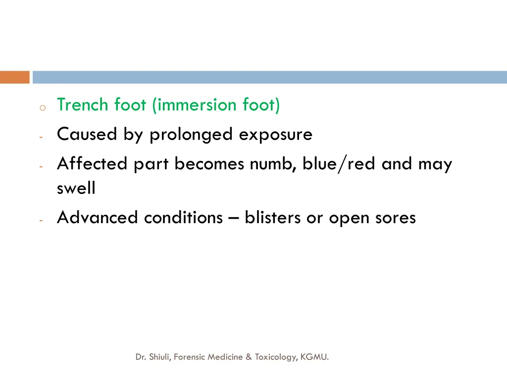 o trench foot immersion foot