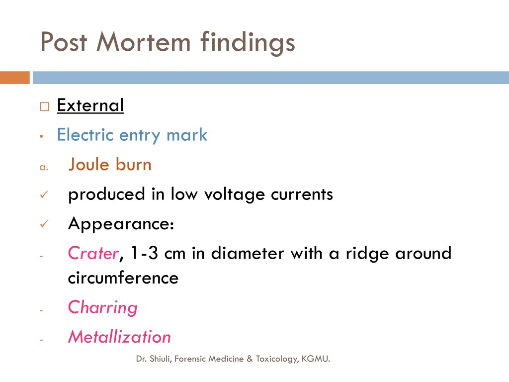 post mortem findings