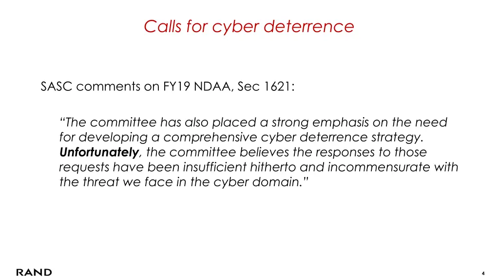 calls for cyber deterrence