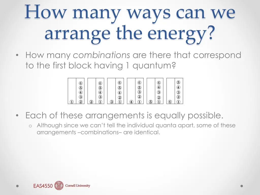 how many ways can we arrange the energy