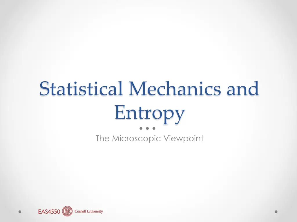 statistical mechanics and entropy