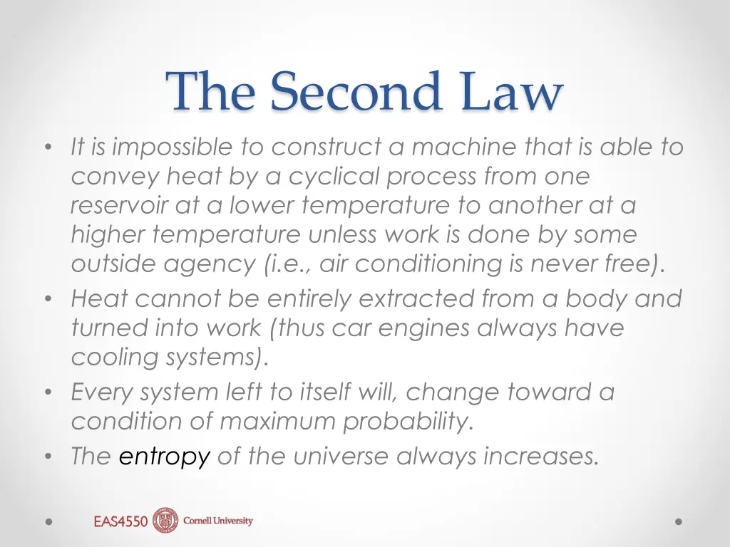 the second law it is impossible to construct