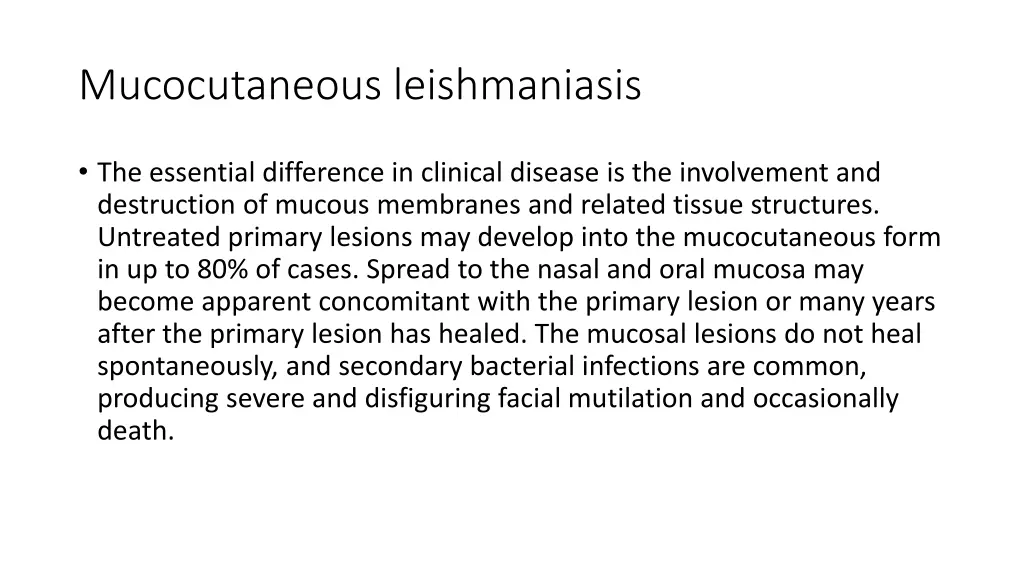 mucocutaneous leishmaniasis