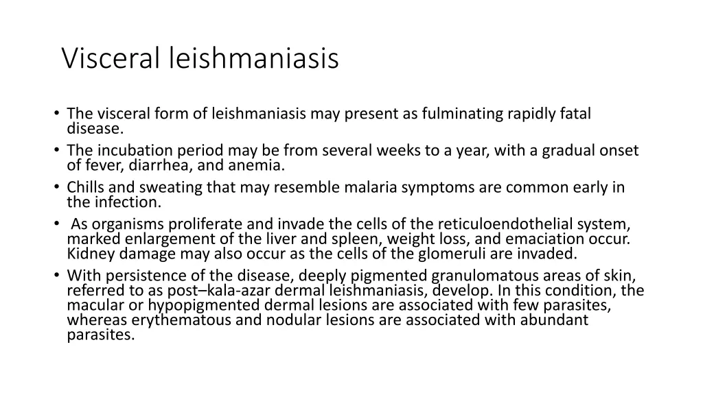 visceral leishmaniasis