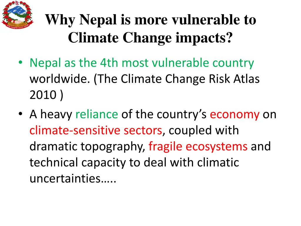 why nepal is more vulnerable to climate change