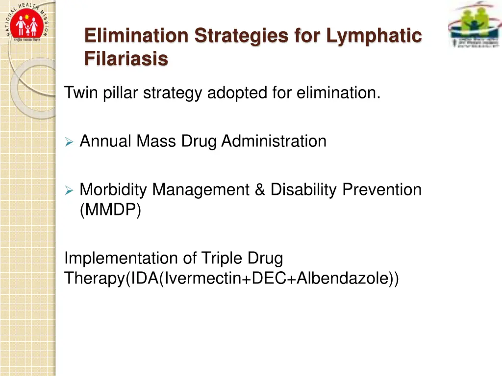 elimination strategies for lymphatic filariasis