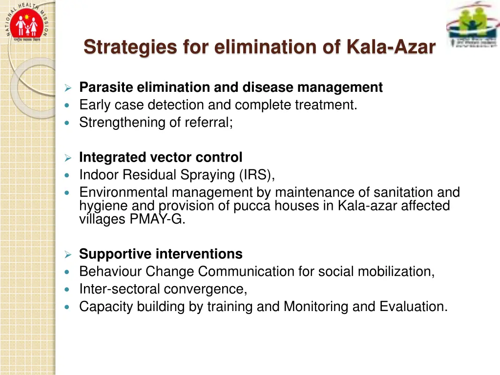 strategies for elimination of kala azar