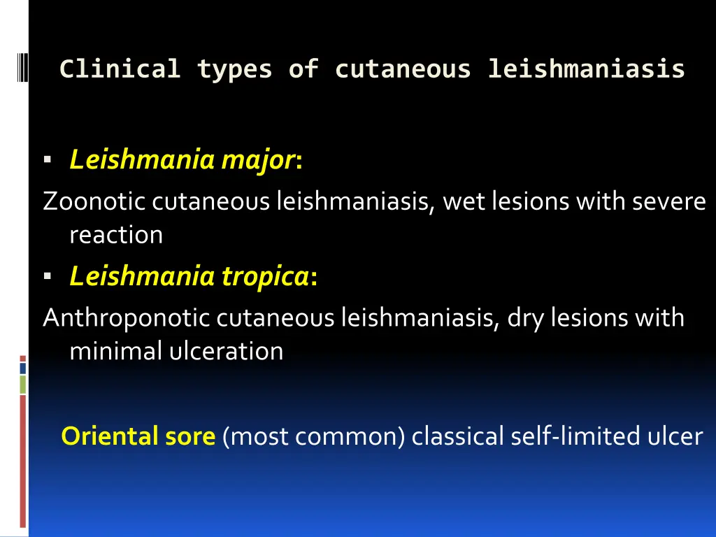 clinical types of cutaneous leishmaniasis