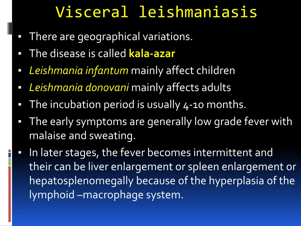 visceral leishmaniasis