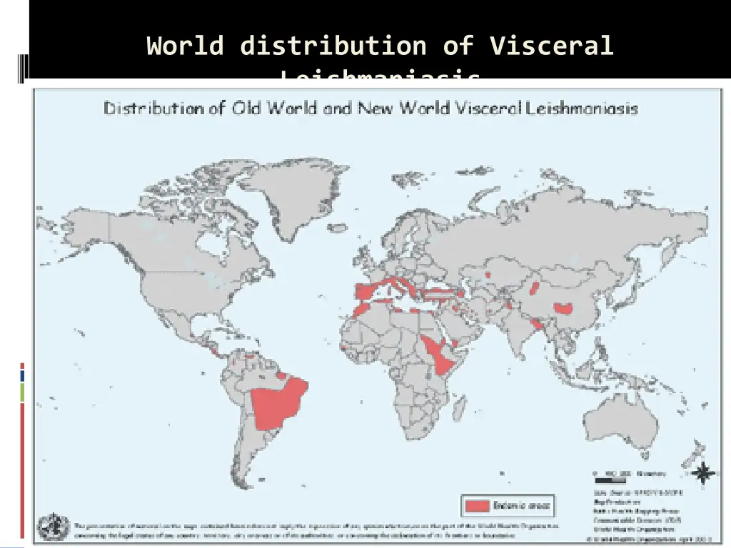 world distribution of visceral leishmaniasis