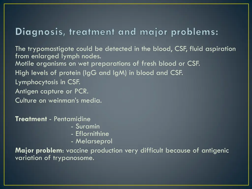 diagnosis treatment and major problems