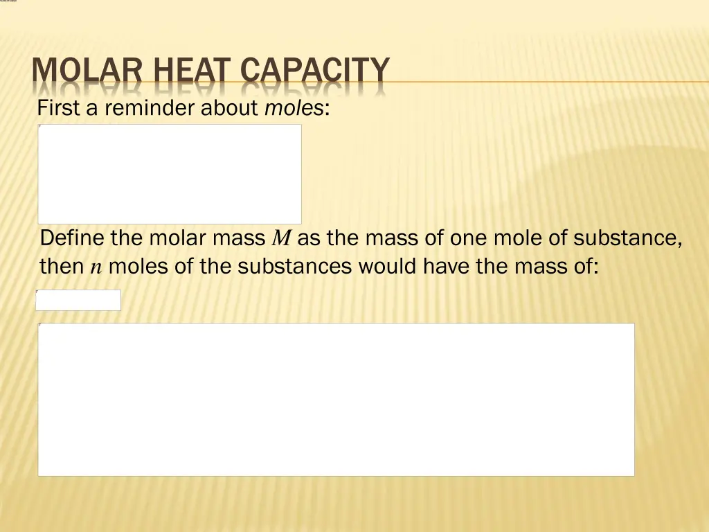 molar heat capacity first a reminder about moles