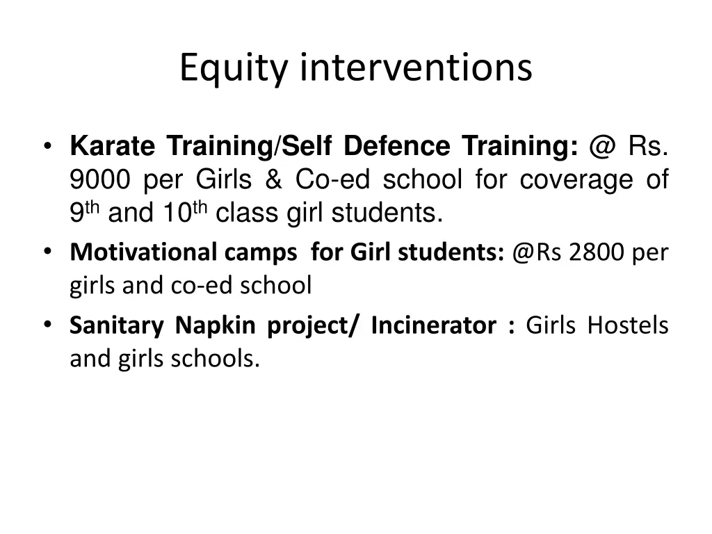 equity interventions