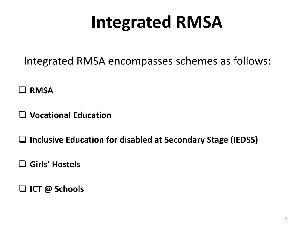 integrated rmsa