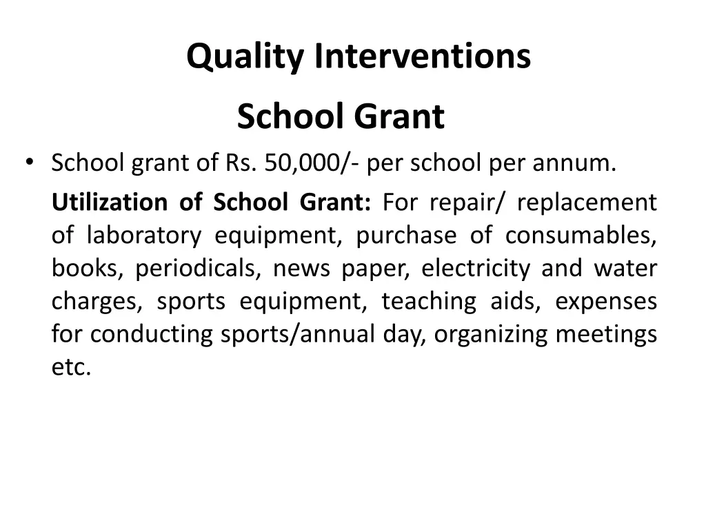 quality interventions