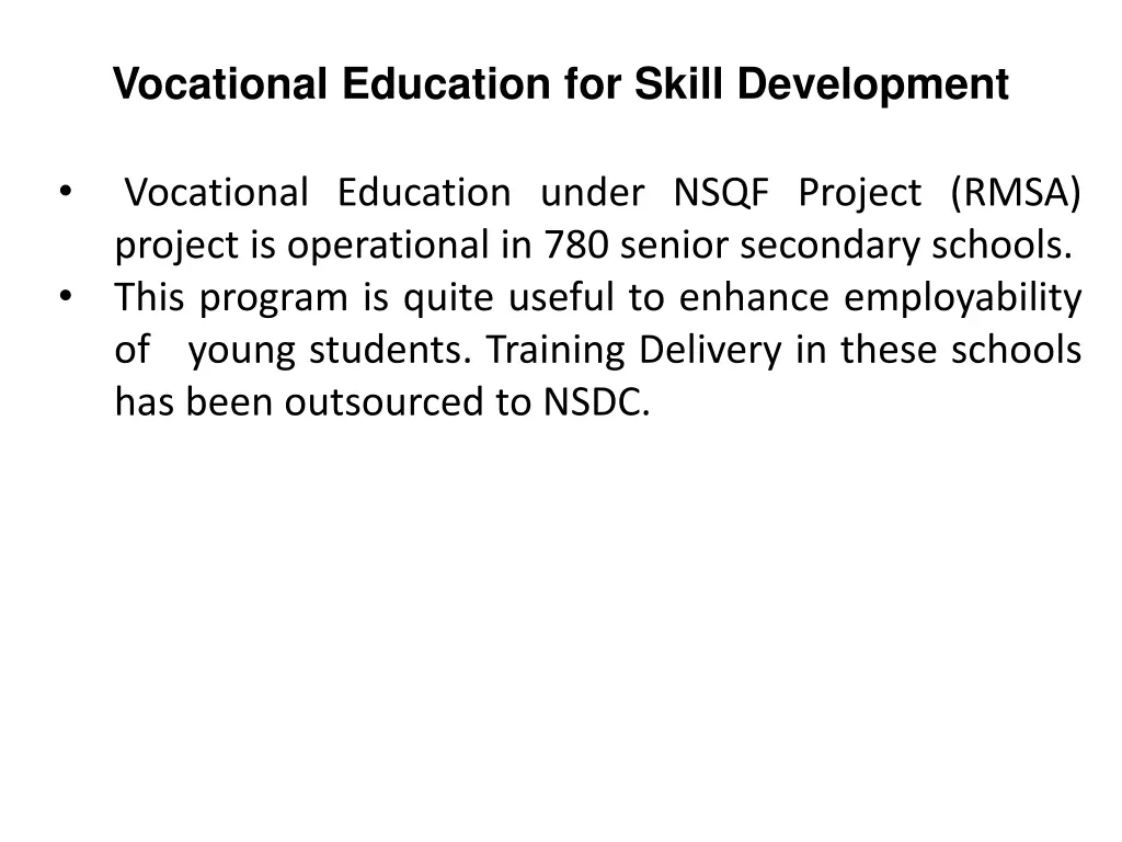 vocational education for skill development