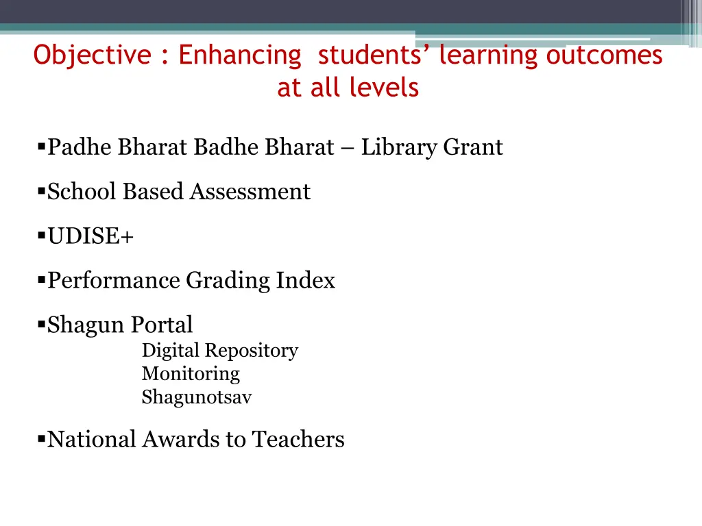 objective enhancing students learning outcomes