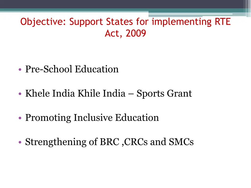 objective support states for implementing