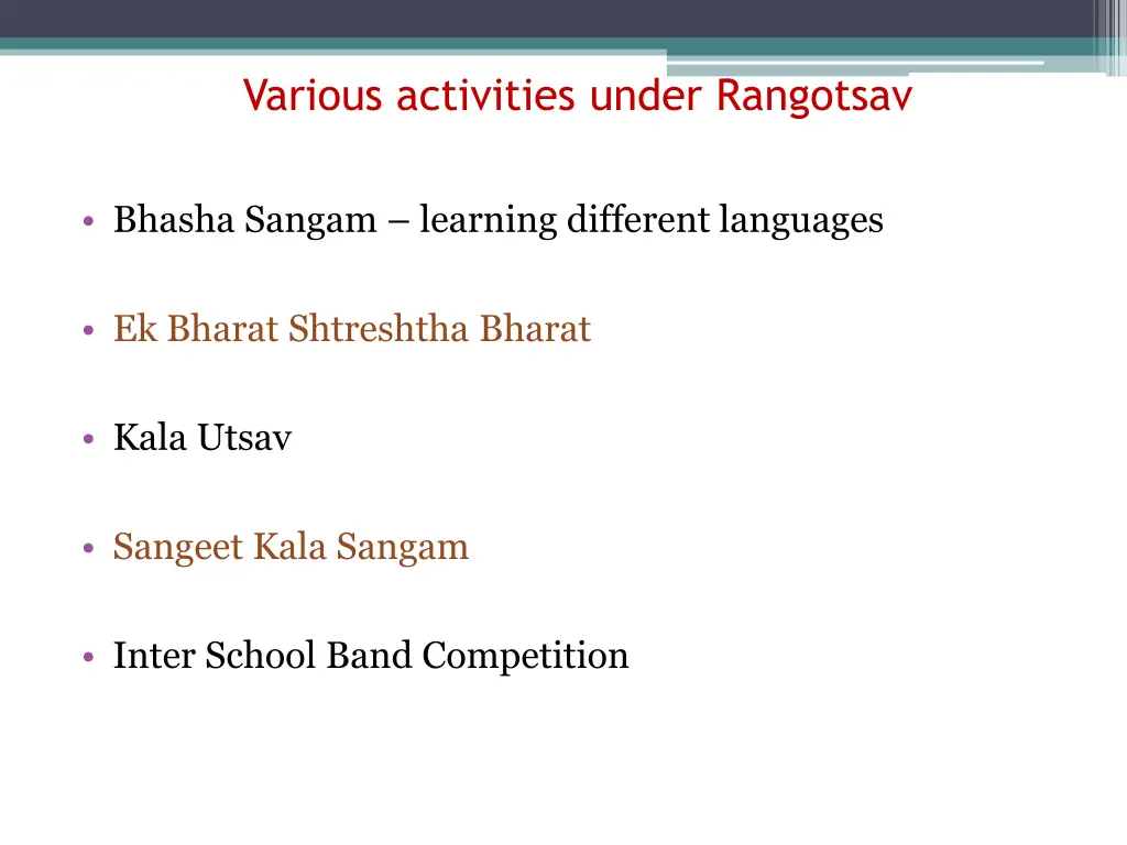 various activities under rangotsav