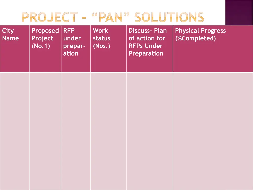 project pan solutions proposed project