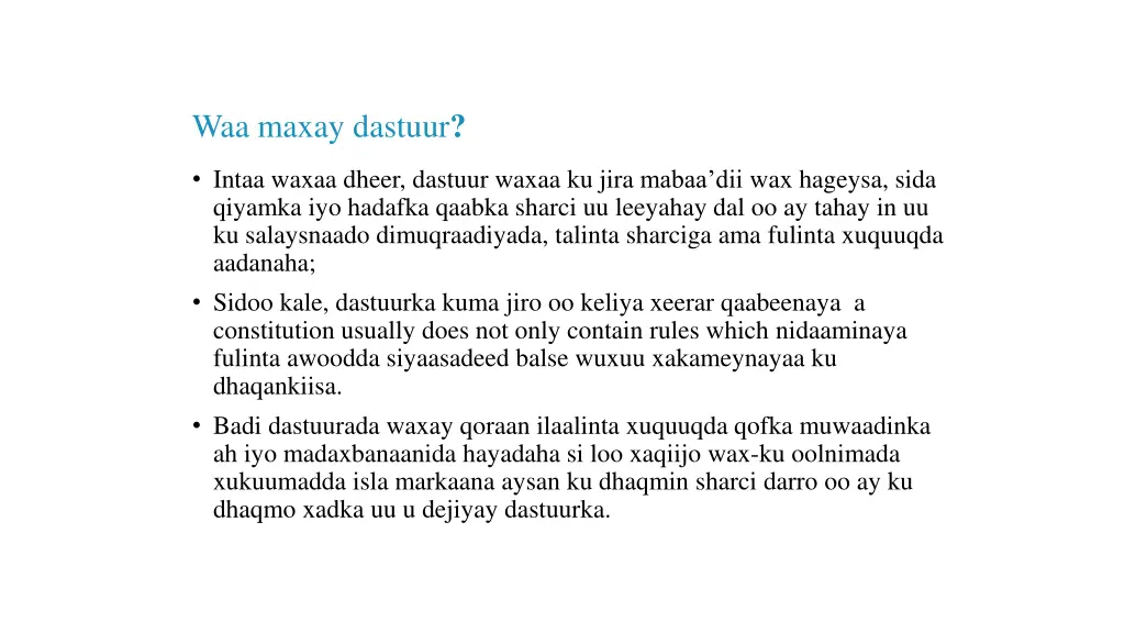 waa maxay dastuur 2