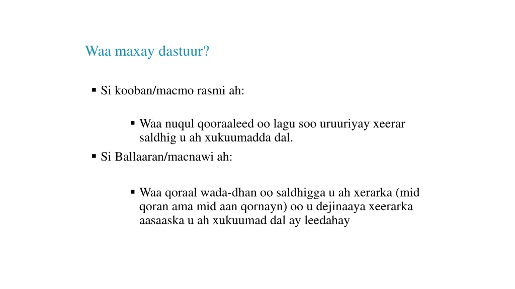 waa maxay dastuur