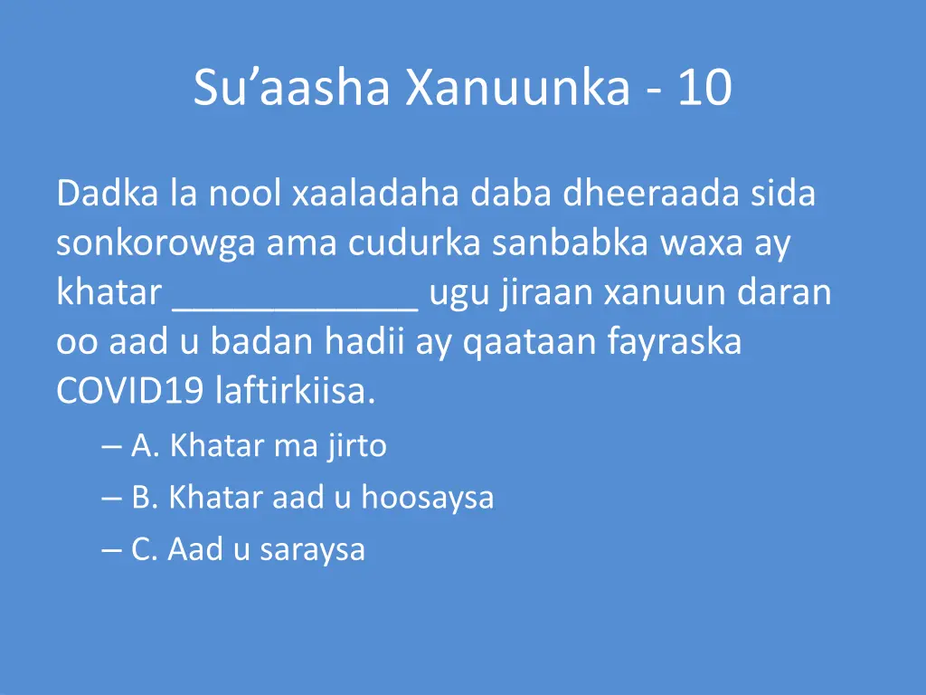 su aasha xanuunka 10