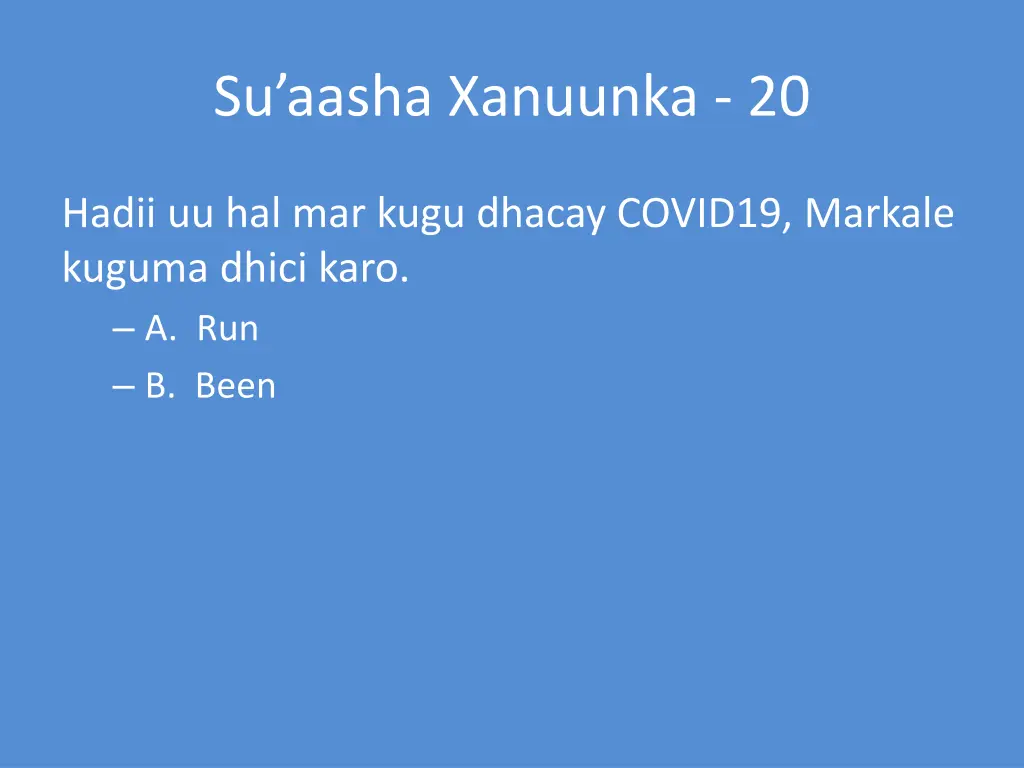 su aasha xanuunka 20