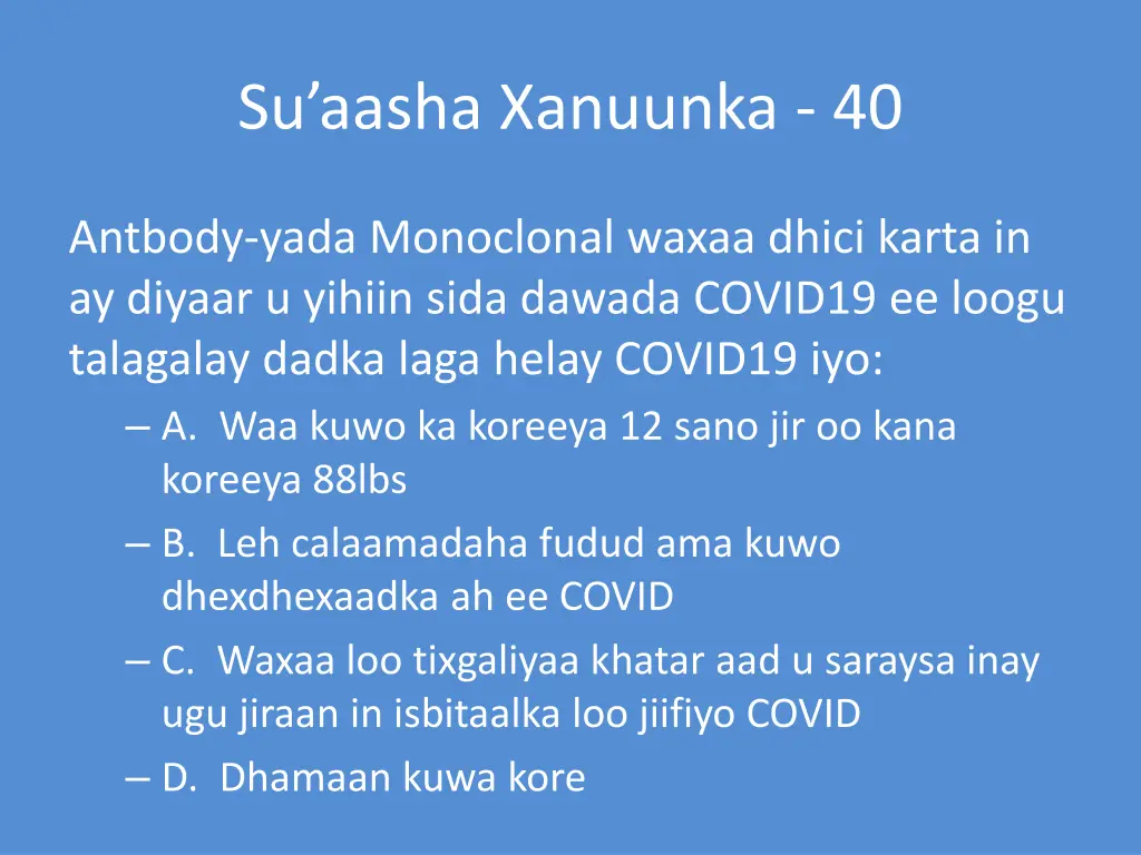 su aasha xanuunka 40