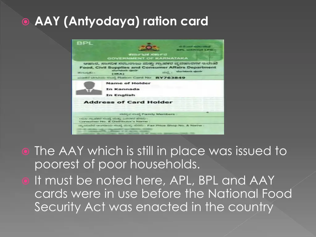 aay antyodaya ration card