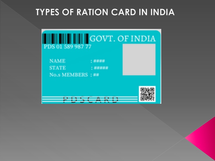 types of ration card in india